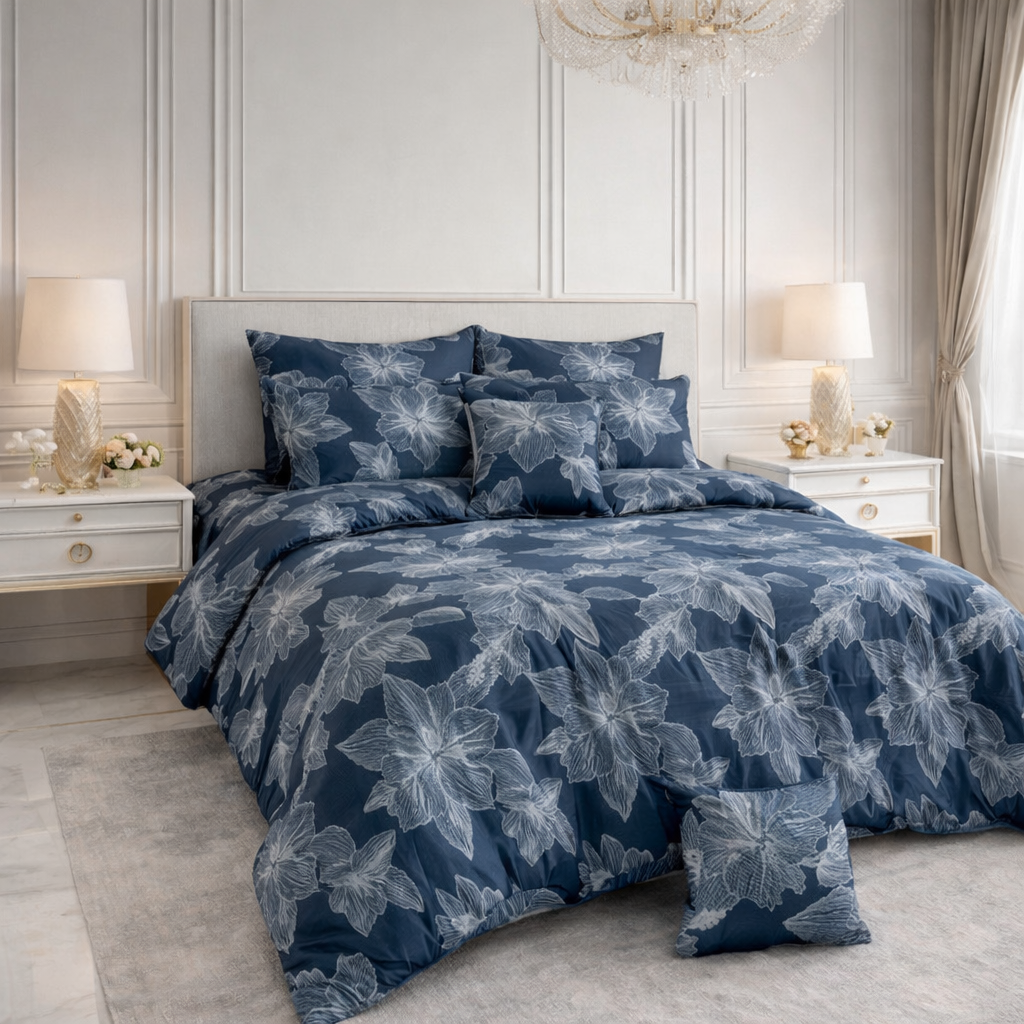 Haven Navy Bloom Luxury Set – 7 Pcs