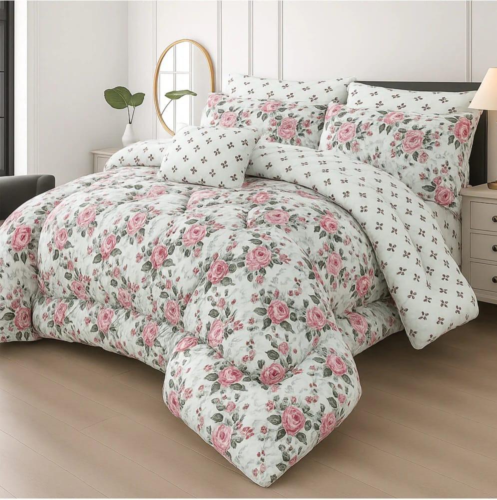 Haven Ivory Rose Comforter – 6 Pcs