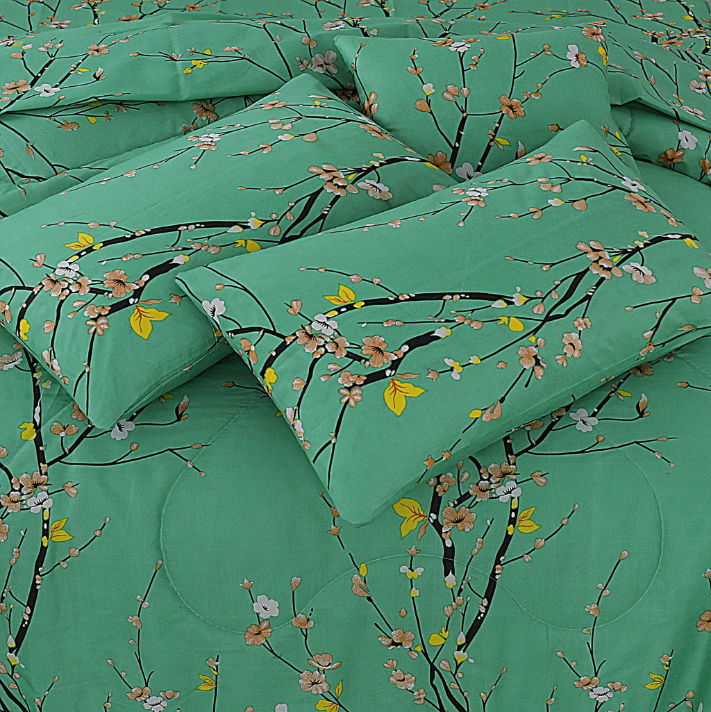 Haven Jade Bloom Comforter – 6 Pcs