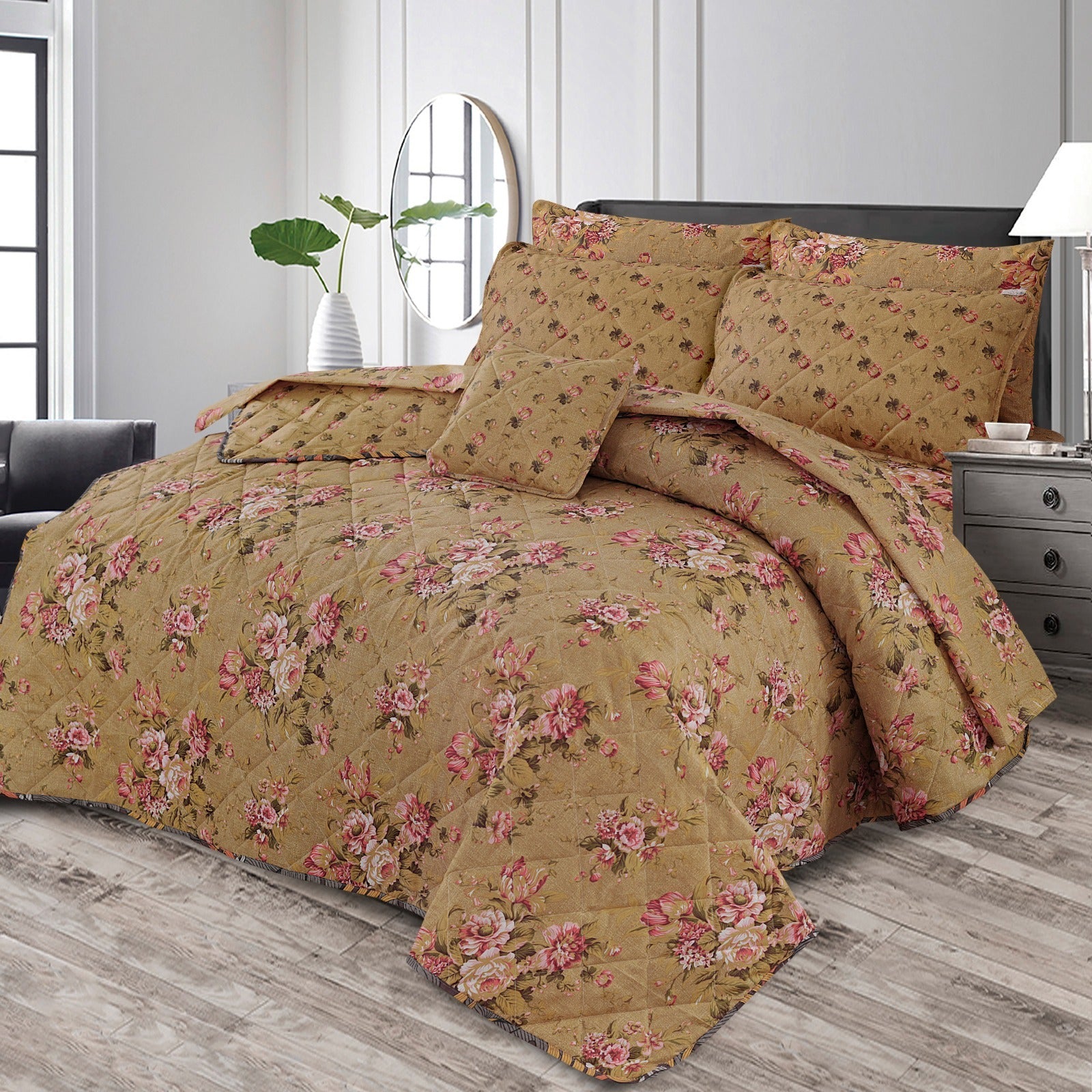 Haven Golden Rose Comforter – 6 Pcs