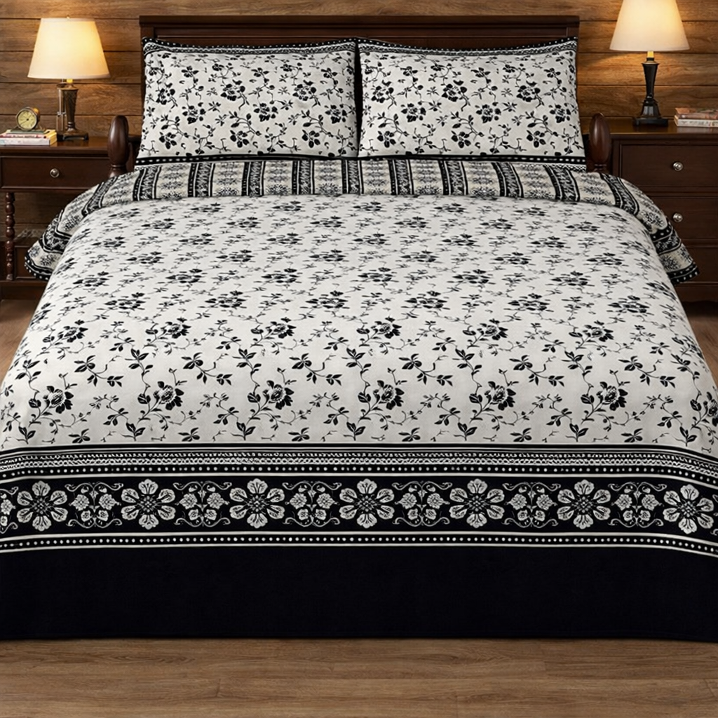 Cotton Printed Bedsheet Set - 313
