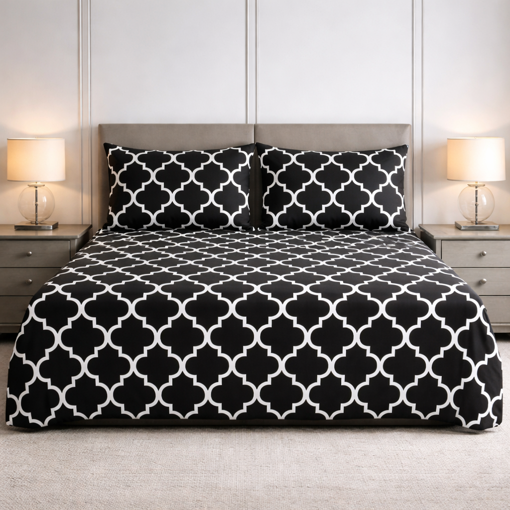 Cotton Printed Bedsheet Set - 307