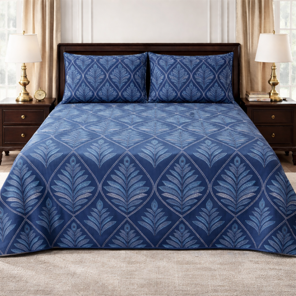 Cotton Printed Bedsheet Set - 305