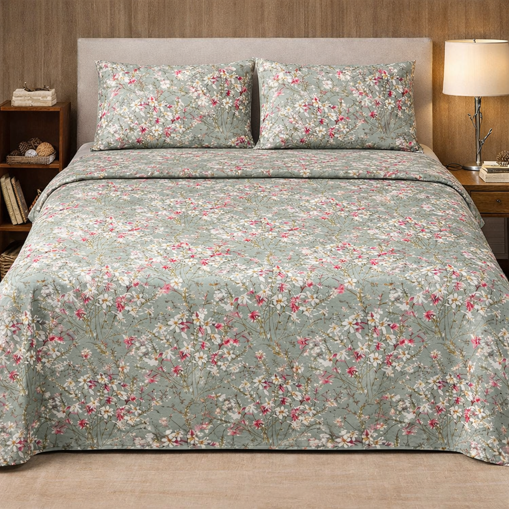 Cotton Printed Bedsheet Set - 311