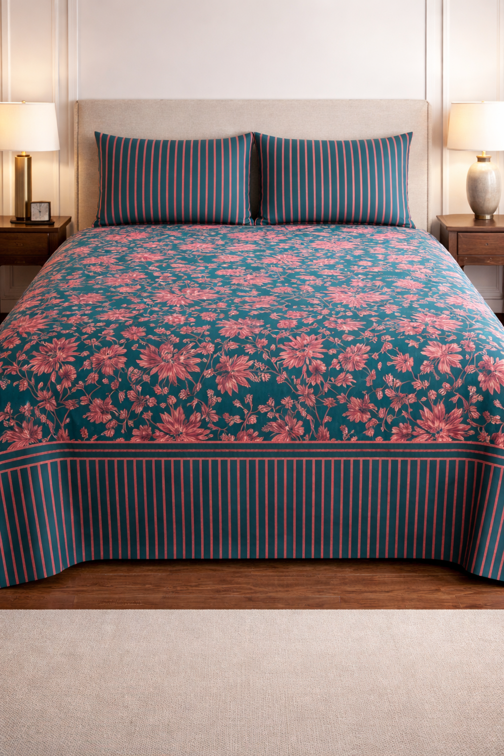 Cotton Printed Bedsheet Set - 309