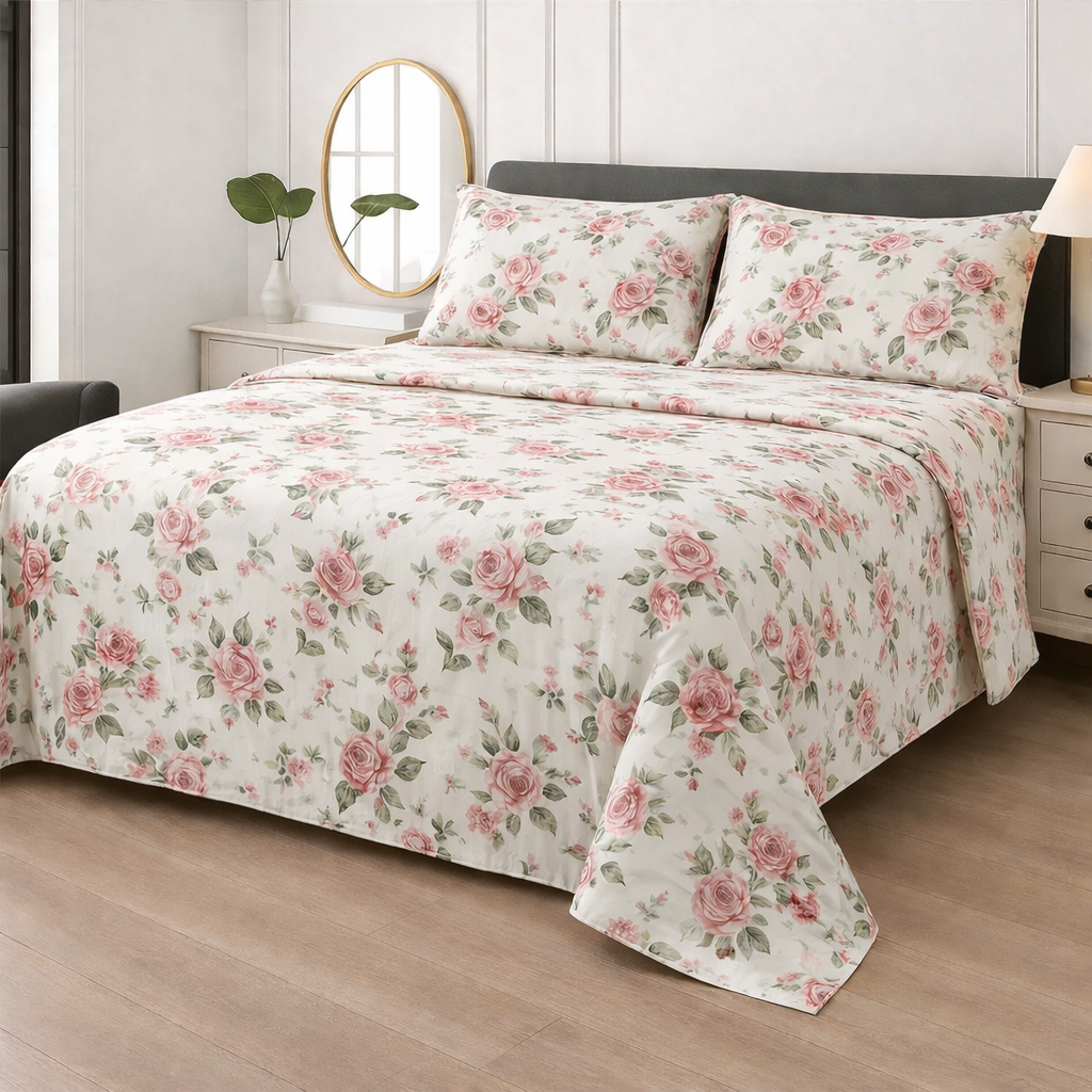Cotton Printed Bedsheet Set - 312